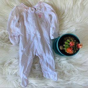 CARTER’S footie pajamas polka dot pink newborn EUC